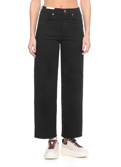 Pt Torino Straight Leg Denim Trousers With Five Pockets In Black