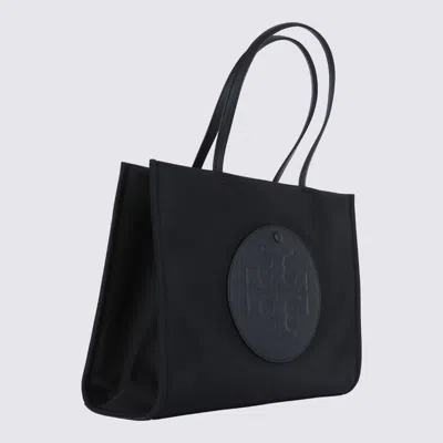 Tory Burch Black Tote With Circular Logo And Functional Design In Black