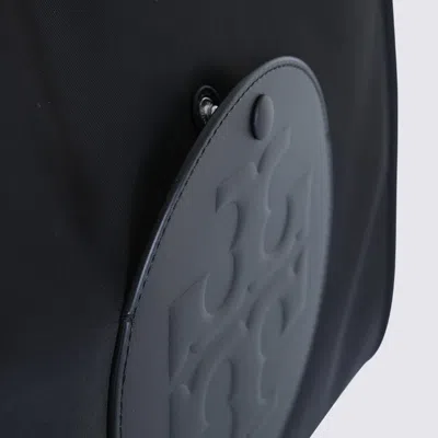 Tory Burch Black Tote With Circular Logo And Functional Design In Black
