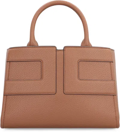 Elisabetta Franchi Medium Tote Bag With Logo In Brown