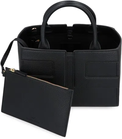 Elisabetta Franchi Medium Tote Bag With Logo In Black