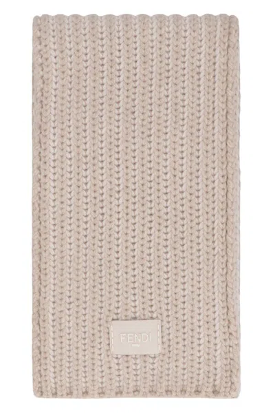 Fendi Scarf In Wool And Cashmere In Brown