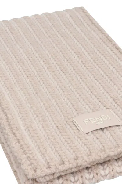 Fendi Scarf In Wool And Cashmere In Brown