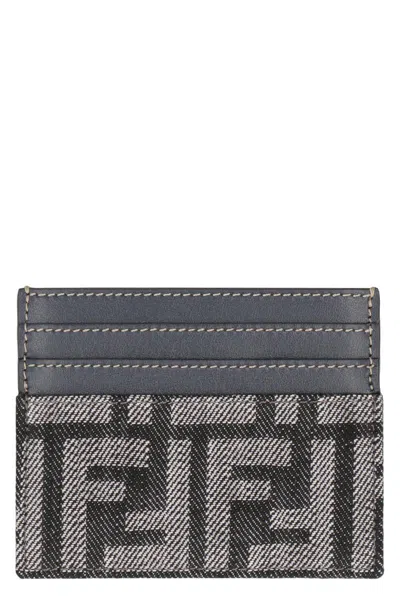 Fendi Baguette Card Case In Gray