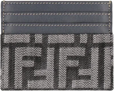 Fendi Baguette Card Case In Gray