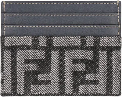 Fendi Baguette Card Case In Gray