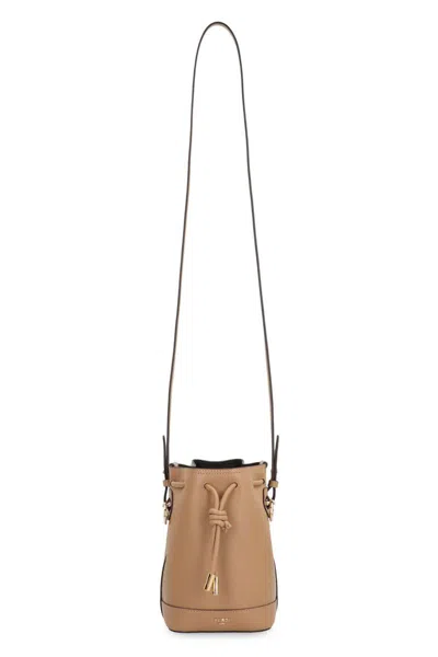 Fendi Women Camel Leather Mon Tresor Bucket Bag In Neutral