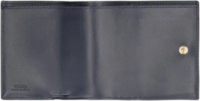 Fendi Micro Baguette Wallet In Jacquard Ff Denim Effect In Gray