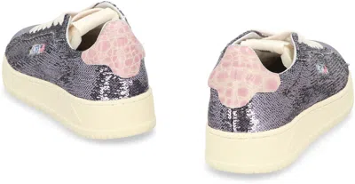 Autry Dallas Low Sparkling Sneakers In Gray