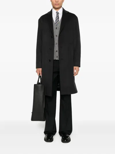Lardini Button Pocket Coat In Black