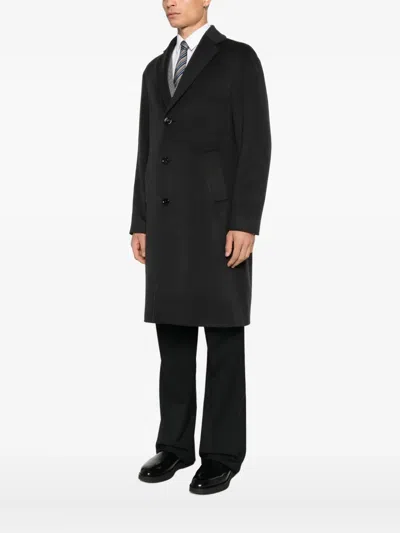 Lardini Button Pocket Coat In Black