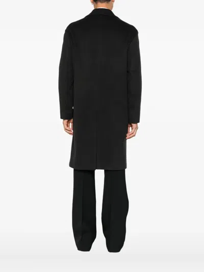 Lardini Button Pocket Coat In Black