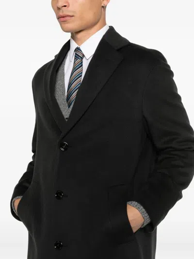 Lardini Button Pocket Coat In Black