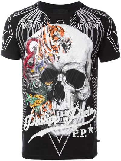 Shop Philipp Plein 'animals Skull' T-shirt