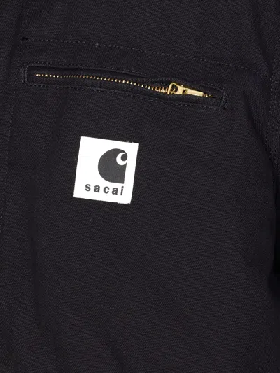 Sacai X Carhartt Wip Zip Hood Jacket In Black