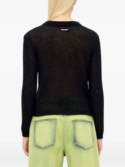 Msgm Round-neck Sweater In Black