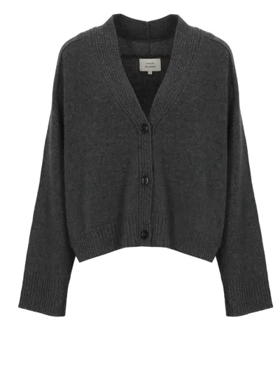 Loulou De Saison Kaia Lds Anthracite Grey Cashmere Cardigan In Gray