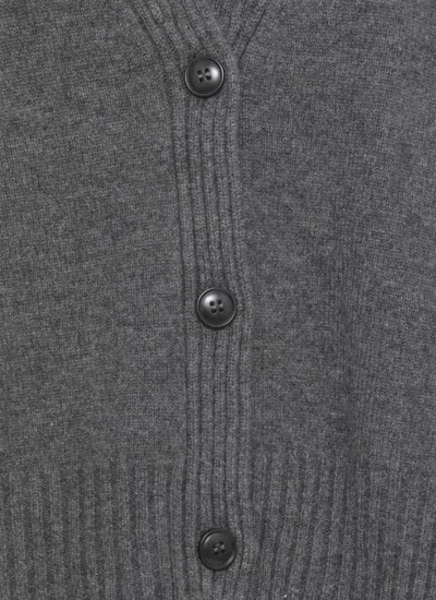 Loulou De Saison Kaia Lds Anthracite Grey Cashmere Cardigan In Gray