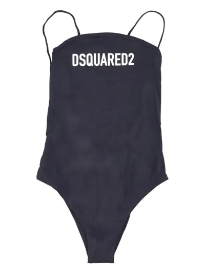 Dsquared2 Single Piece Spaghetti Straps In Black