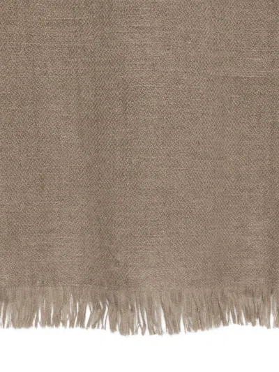 Liska Ausgefranster Schal In Brown