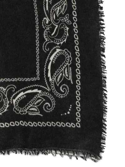 Liska Ausgefranster Schal Mit Paisley-print In Black