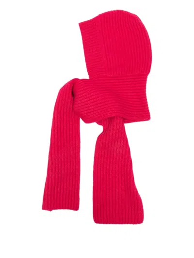 Liska Gerippter Schal Mit Kapuze In Red