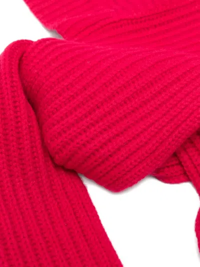 Liska Gerippter Schal Mit Kapuze In Red