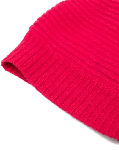 Liska Gerippter Schal Mit Kapuze In Red