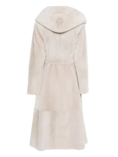 Liska Kapuzenmantel Mit Gürtel In Neutral