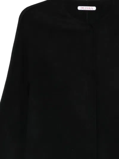 Liska Mantel Aus Kaschmirgemisch In Black