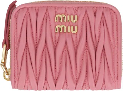 Miu Miu Coin Purse In Padded Nappa In Pink
