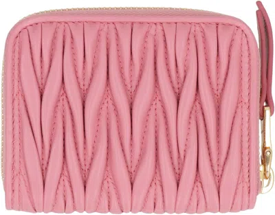 Miu Miu Coin Purse In Padded Nappa In Pink