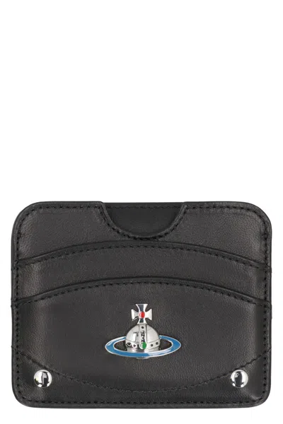 Vivienne Westwood Portacarte Orb Plaque In Inglese È Card Holder Orb Plaque. In Black