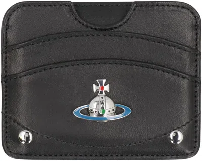 Vivienne Westwood Portacarte Orb Plaque In Inglese È Card Holder Orb Plaque. In Black