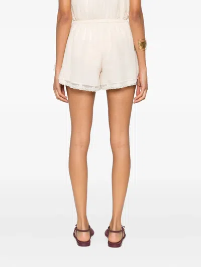 Zimmermann Lace-trim Shorts In Neutral