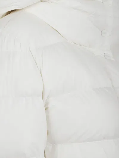 Herno Long Padded Quilted Hooded Jacket In White