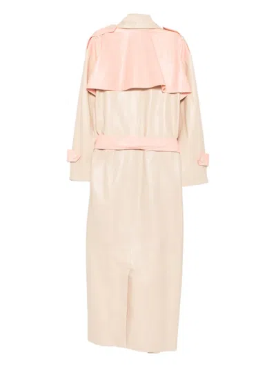 Liska Trenchcoat Aus Leder In Pink
