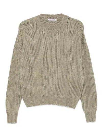 Liska Gerippter Strickpullover In Green