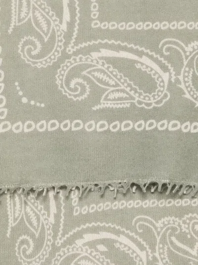 Liska Ausgefranster Schal Mit Paisley-print In Green