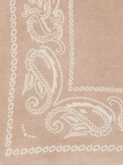 Liska Ausgefranster Schal Mit Paisley-print In Brown