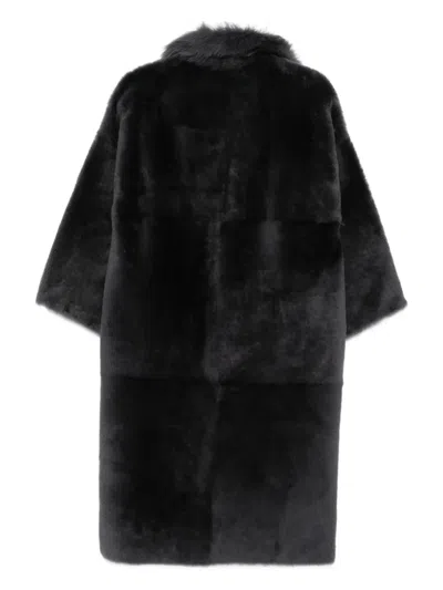 Liska Mantel Mit Shearling-kragen In Gray