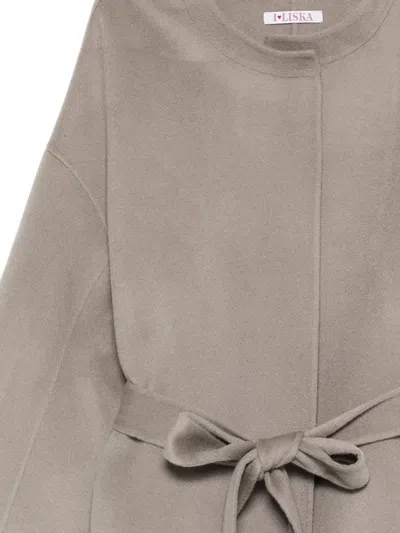 Liska Mantel Aus Kaschmir Mit Gürtel In Gray
