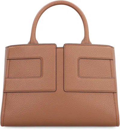 Elisabetta Franchi Medium Tote Bag With Logo In Brown