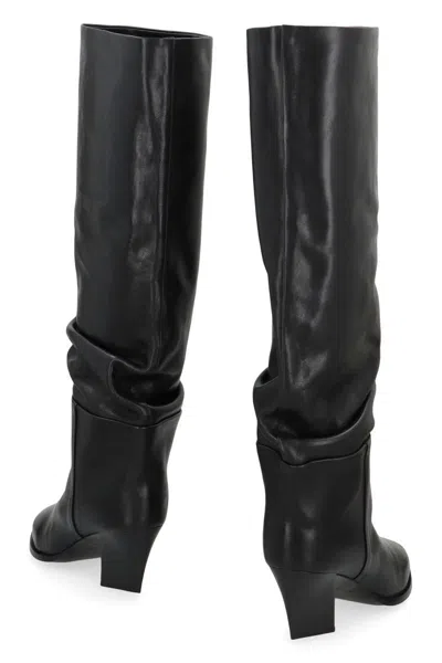 Jimmy Choo Hart 60 Leather Knee-high Boots In Black