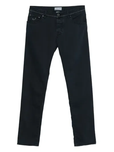 Jacob Cohen Straight Leg Denim Trousers Featuring Pockets In Blue