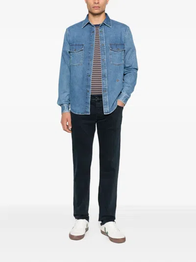 Jacob Cohen Straight Leg Denim Trousers Featuring Pockets In Blue