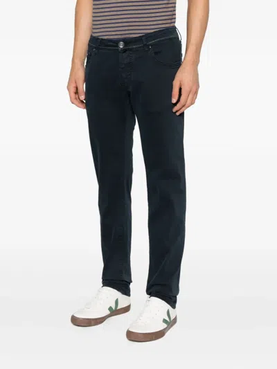 Jacob Cohen Straight Leg Denim Trousers Featuring Pockets In Blue