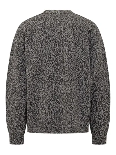 Studio Nicholson Textured Knit Long Sleeve Sweater In Gray
