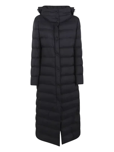 Herno Long Hooded Quilted Padded Outerwear In Black