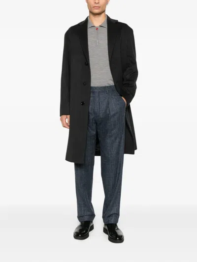 Kiton Grey Wool Pole In Gray